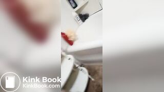 Trying to poop on the toilet - A touch of shit, ScatKings.com Scat Porn 18 ScatKings.com Scat Porn